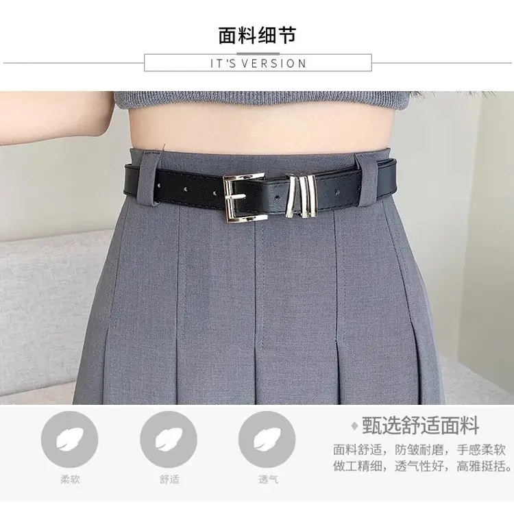 Black Pleated High Waist Skirt for Women Spring Summer — feature 10