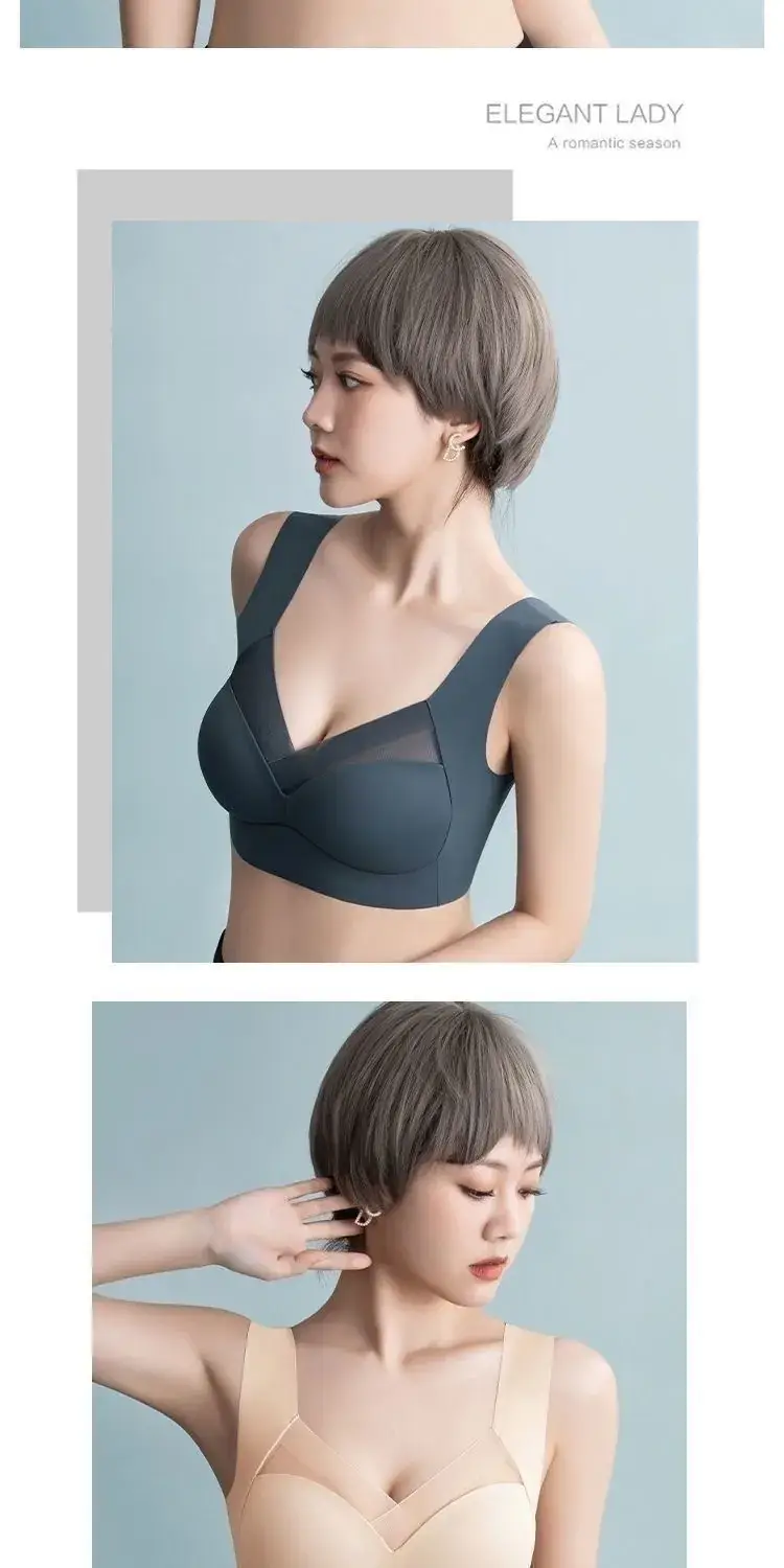 Black Fixed Latex One-Piece Bra for Women — feature 16