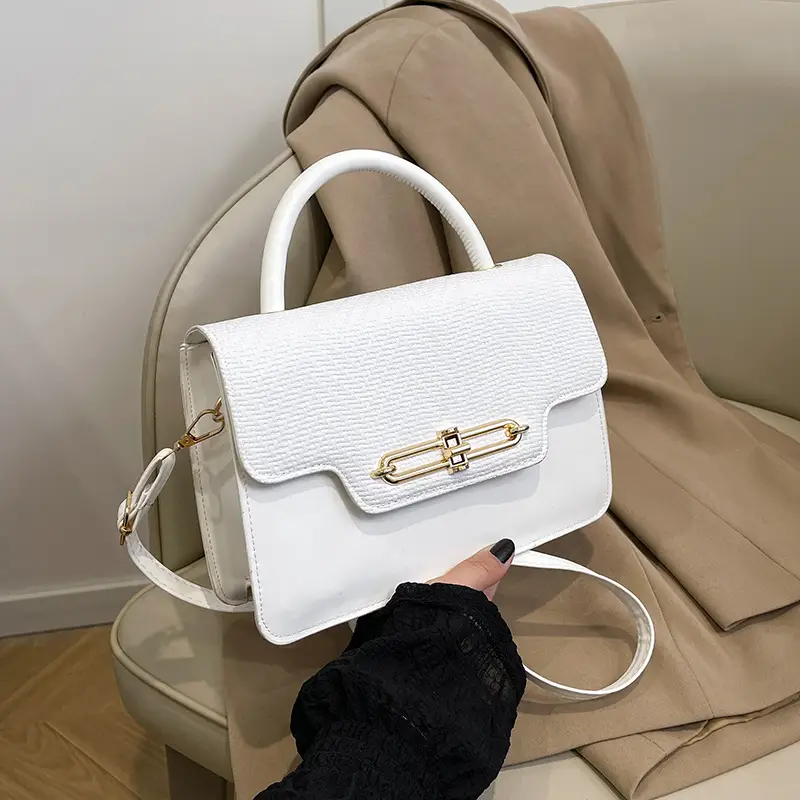 Retro Square Handbag 2025 Korean Style Texturized Lock - Image 7