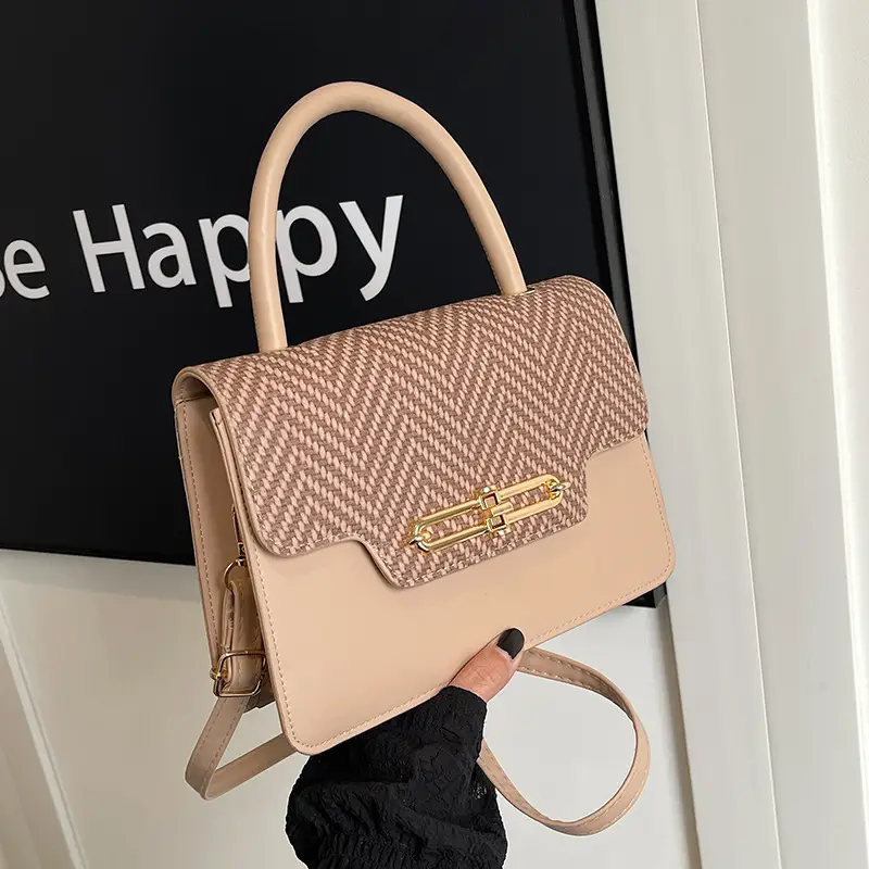 Retro Square Handbag 2025 Korean Style Texturized Lock - Image 9