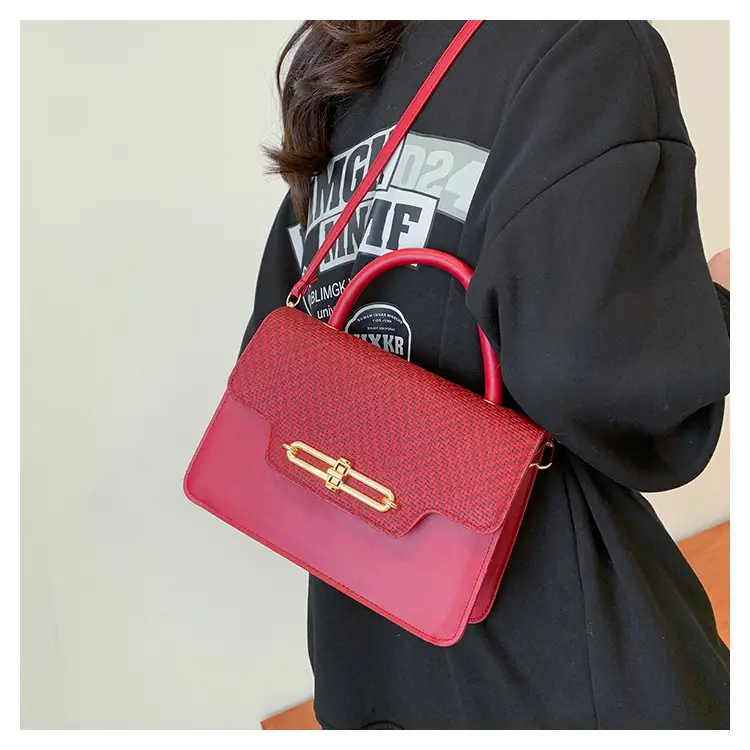 Retro Square Handbag 2025 Korean Style Texturized Lock — feature 13