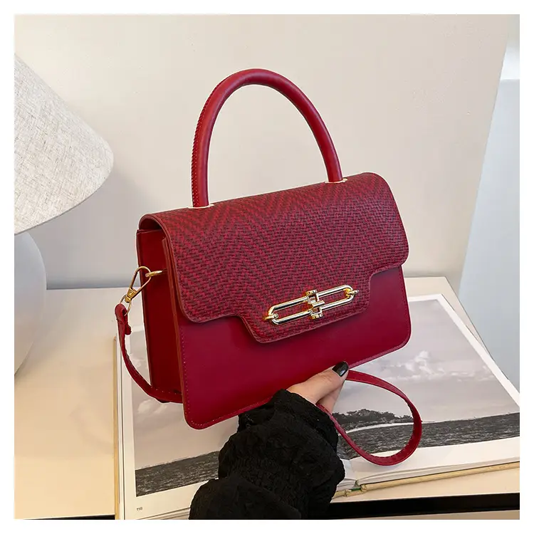 Retro Square Handbag 2025 Korean Style Texturized Lock — feature 23