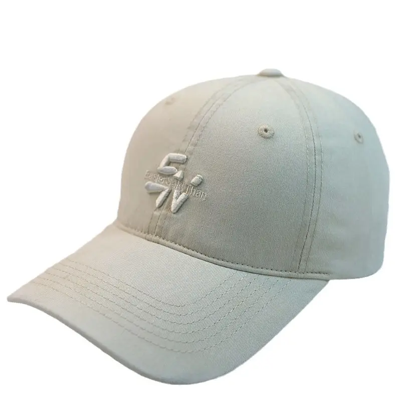New Washed Cotton Letter Baseball Cap with Large Head Circumference, Korean Style Deep Top, Wide Brim, Small Face, Versatile Couple's Peaked Cap - Image 12