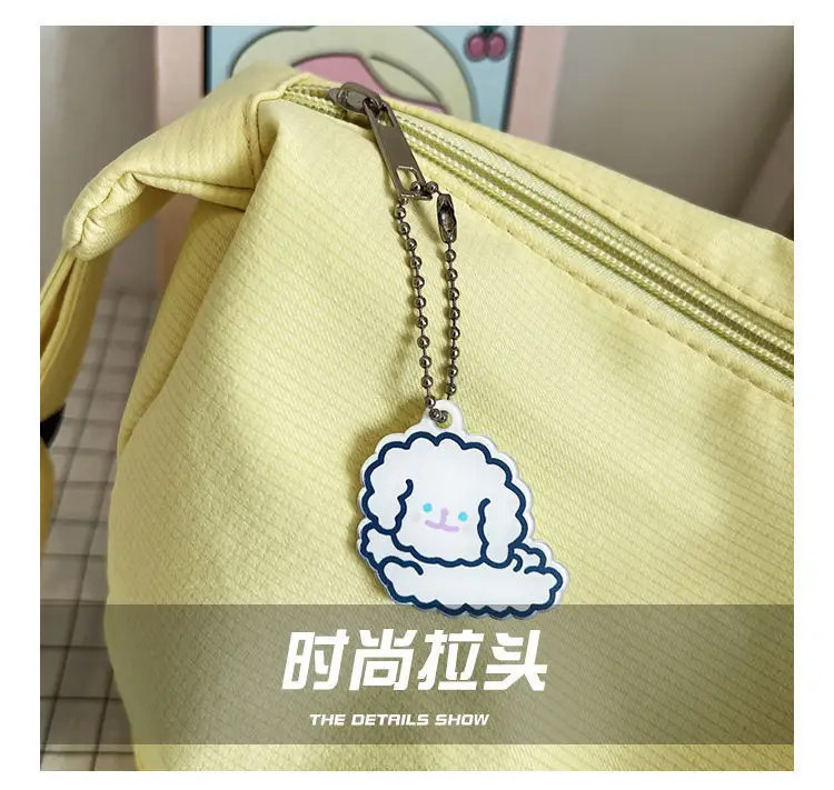 White Satchel Shoulder Bag with Chain Strap — feature 4