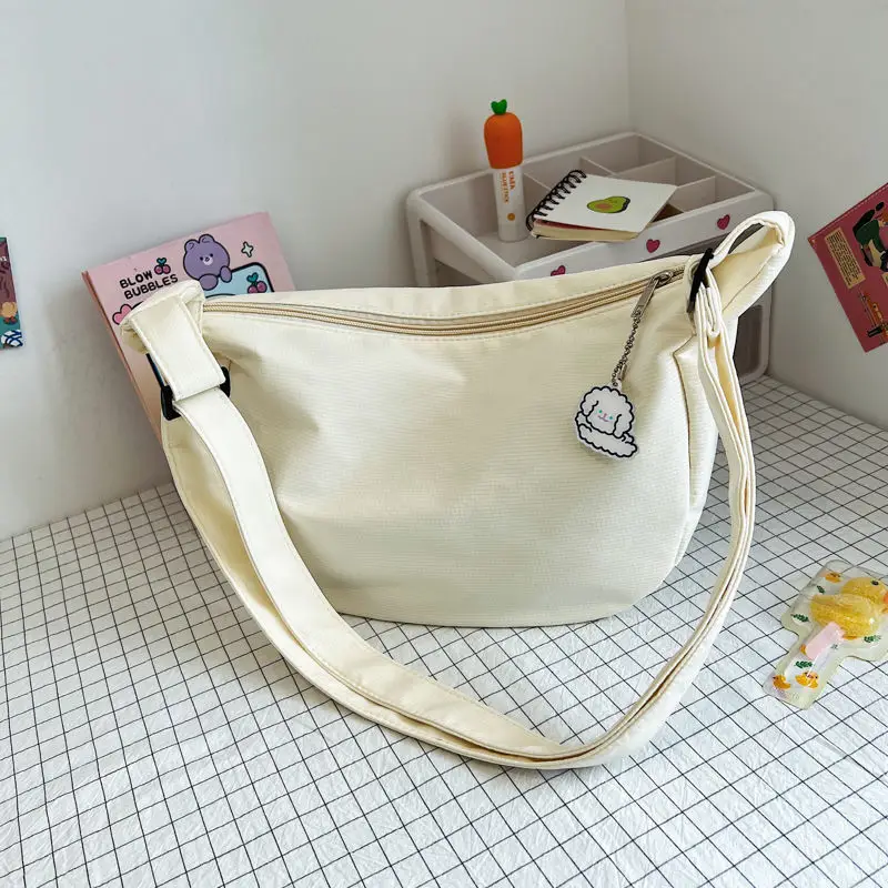 White Satchel Shoulder Bag with Chain Strap - Image 3