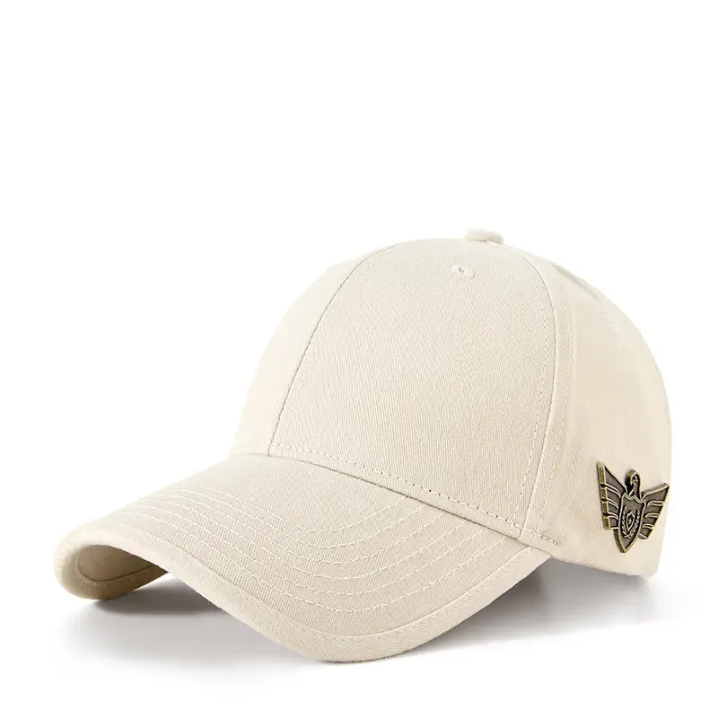 Middle-aged Men Beige Embroidered Baseball Cap - Image 10