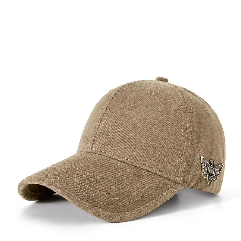 Middle-aged Men Beige Embroidered Baseball Cap - Image 6