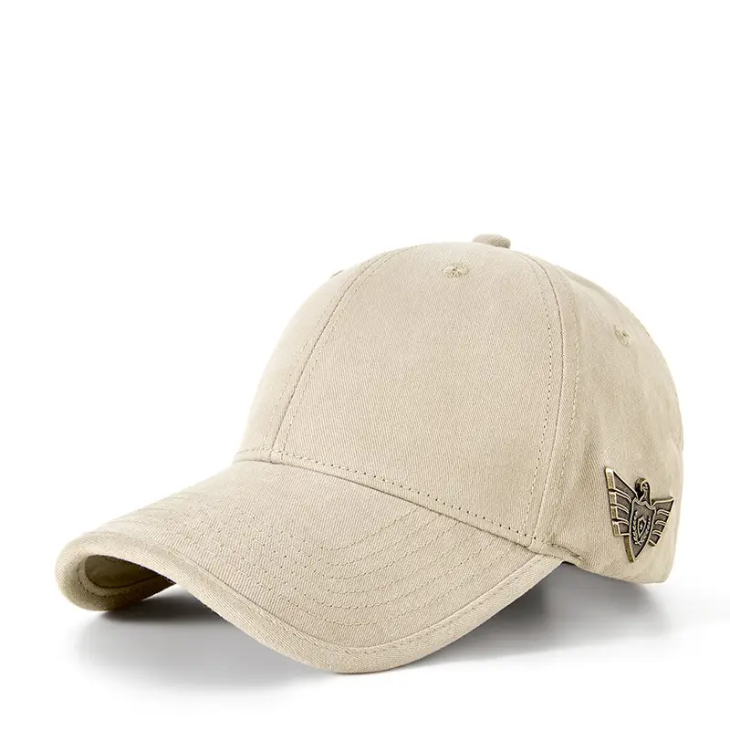 Middle-aged Men Beige Embroidered Baseball Cap - Image 8