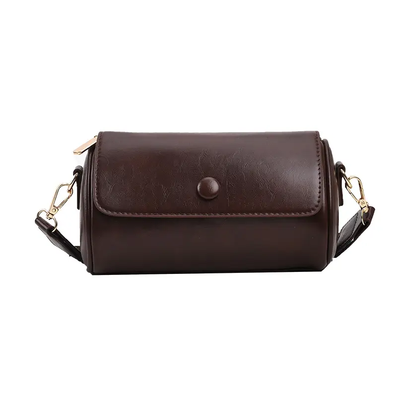Women's Brown Leather Crossbody Bag with Wide Strap - Image 8