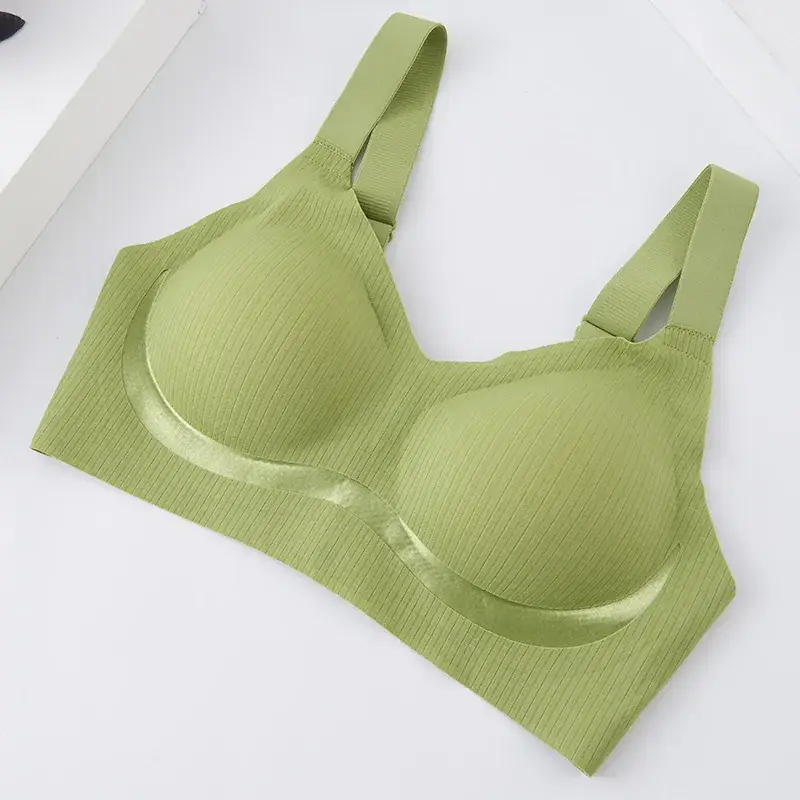 Green Seamless Non-Padded Bra for Large Chest - Image 3