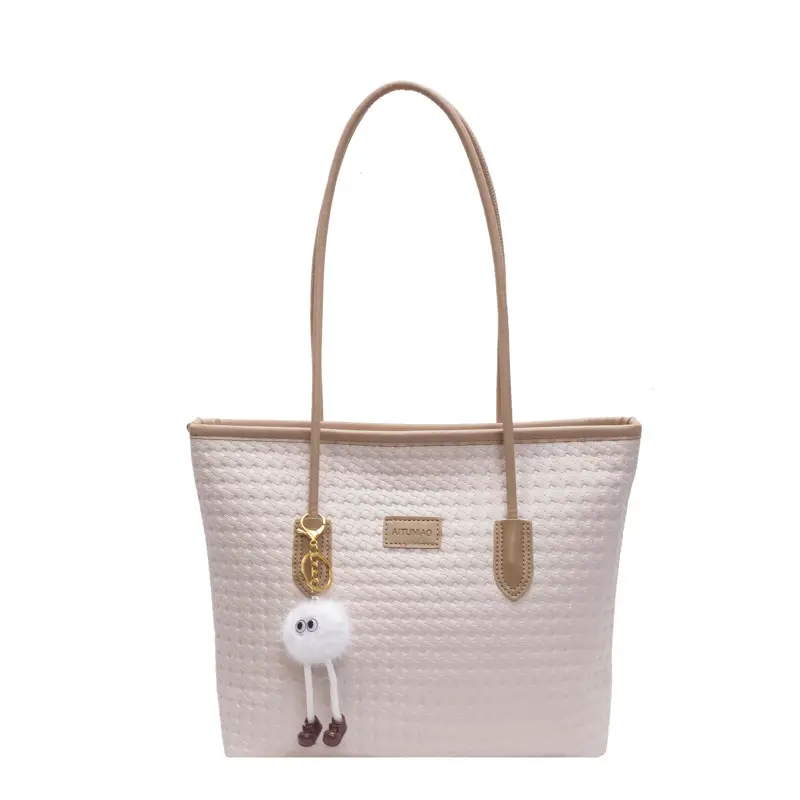 Brown Quilted Women's Shoulder Bag Large Capacity - Image 8