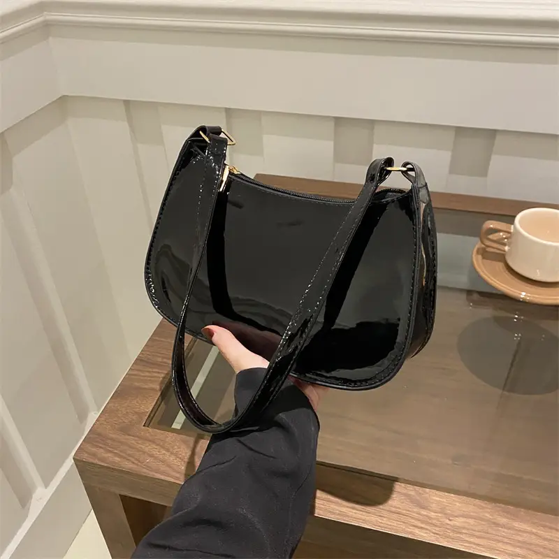 Black Korean Style Shoulder Bag for Women 2024