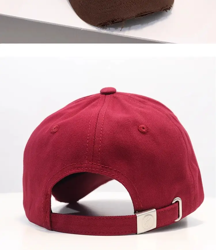Women's Beige Hole D Letter Baseball Cap — feature 7