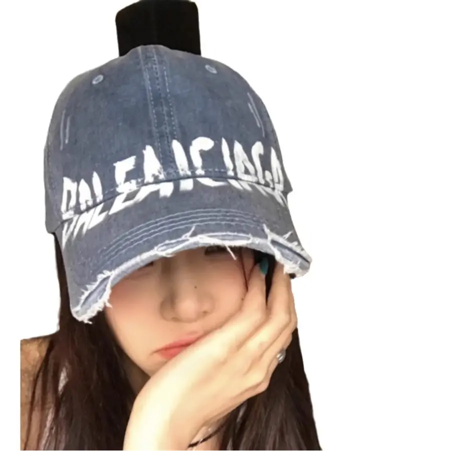Women American Style Retro Washed Duck Cap with Large Brim - Image 7