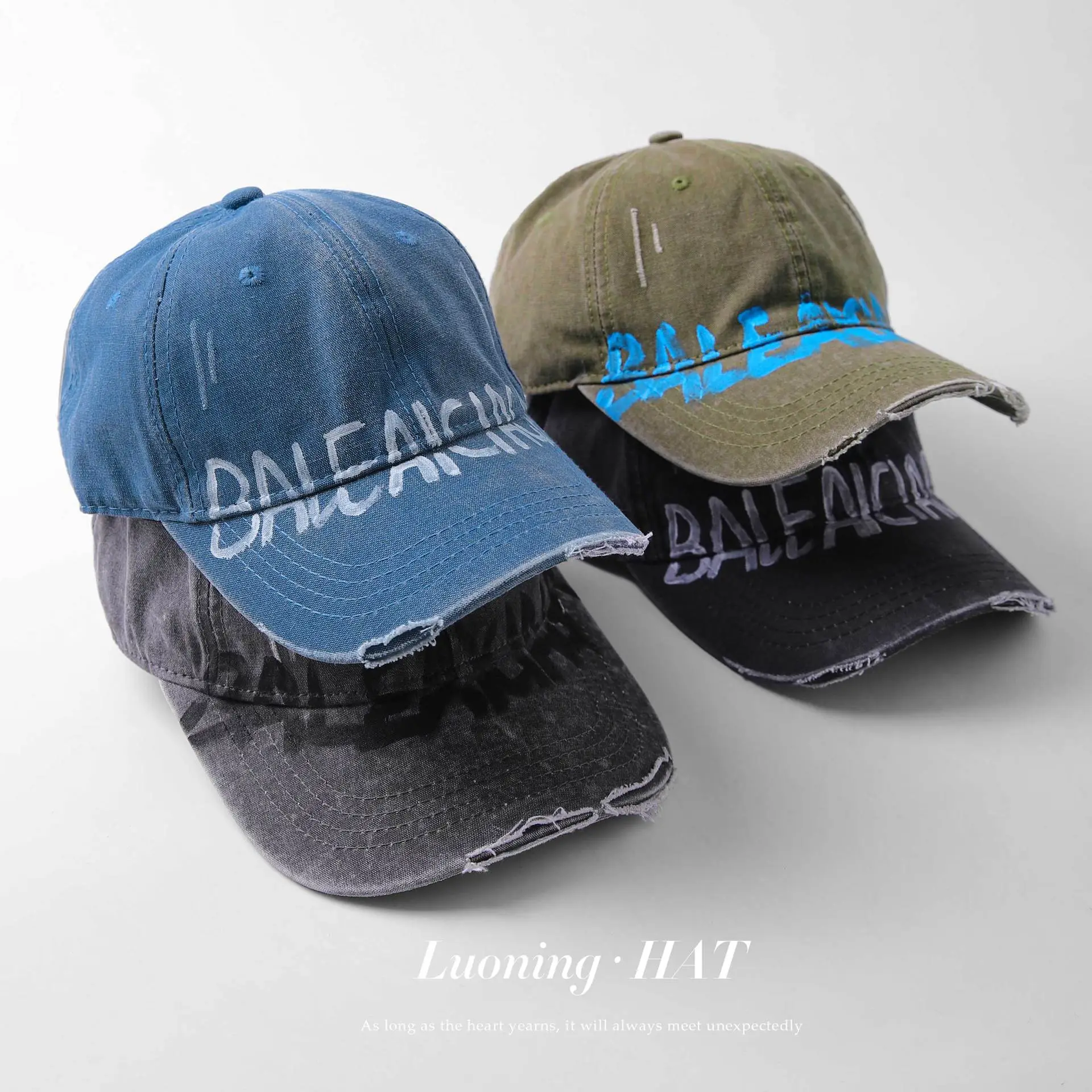 Women American Style Retro Washed Duck Cap with Large Brim — feature 11