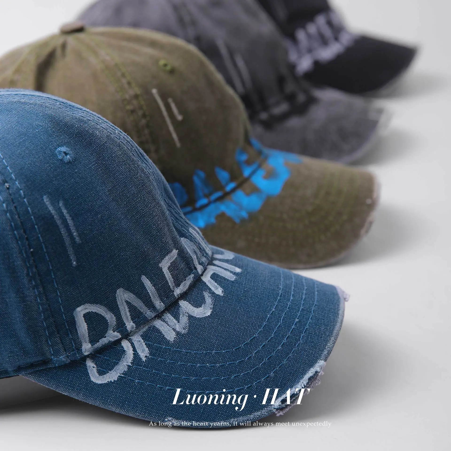 Women American Style Retro Washed Duck Cap with Large Brim — feature 17
