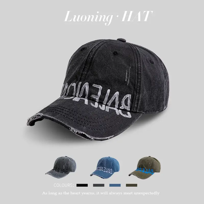 Women American Style Retro Washed Duck Cap with Large Brim — feature 7