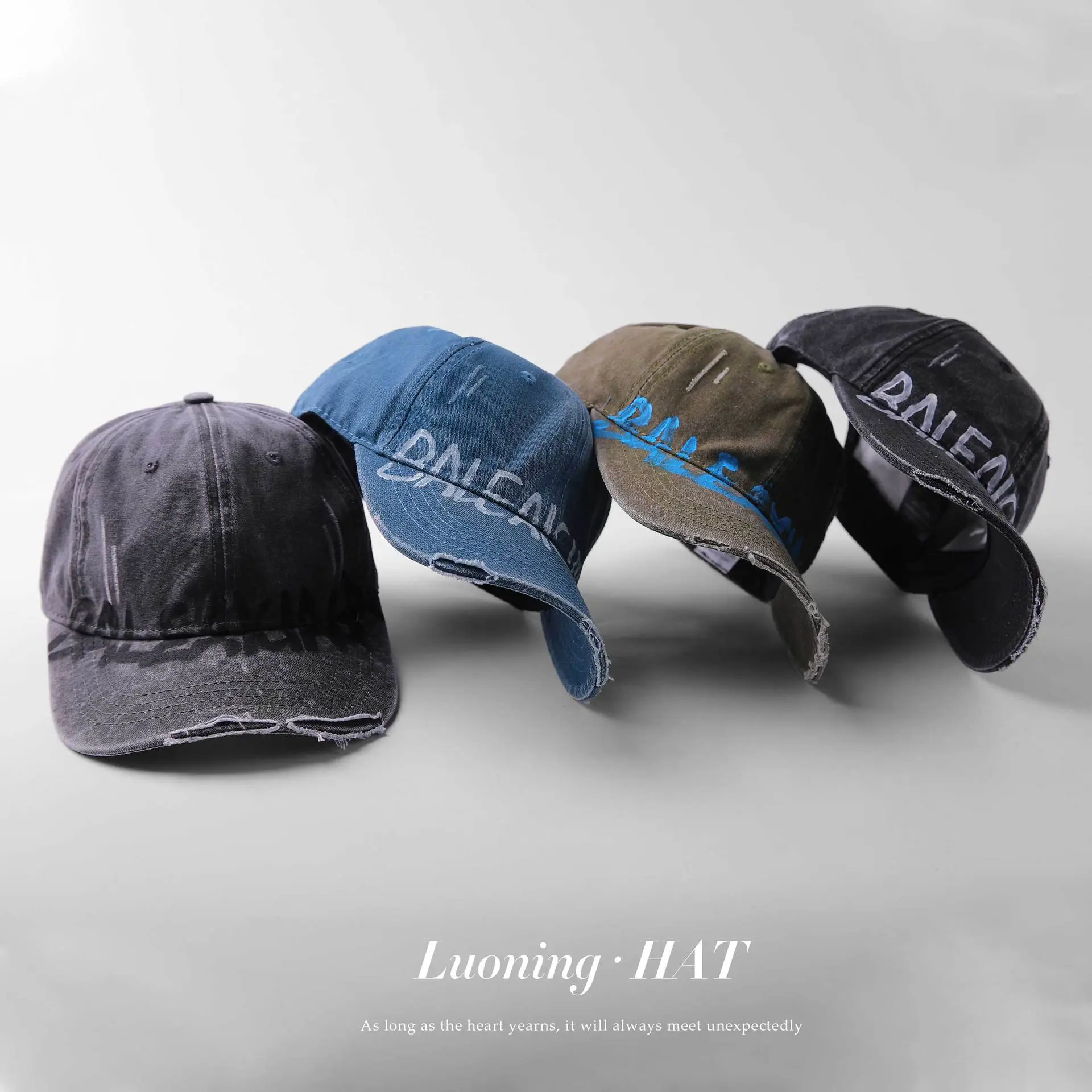 Women American Style Retro Washed Duck Cap with Large Brim — feature 9