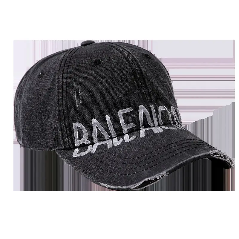 Women American Style Retro Washed Duck Cap with Large Brim - Image 2