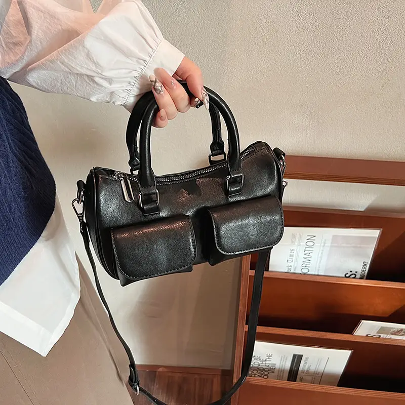 Women's 2025 Retro Shoulder Bag Brown Black Crossbody - Image 7