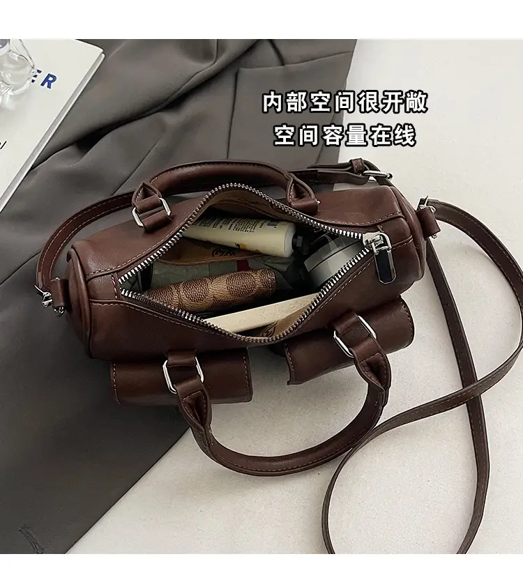 Women's 2025 Retro Shoulder Bag Brown Black Crossbody — feature 10