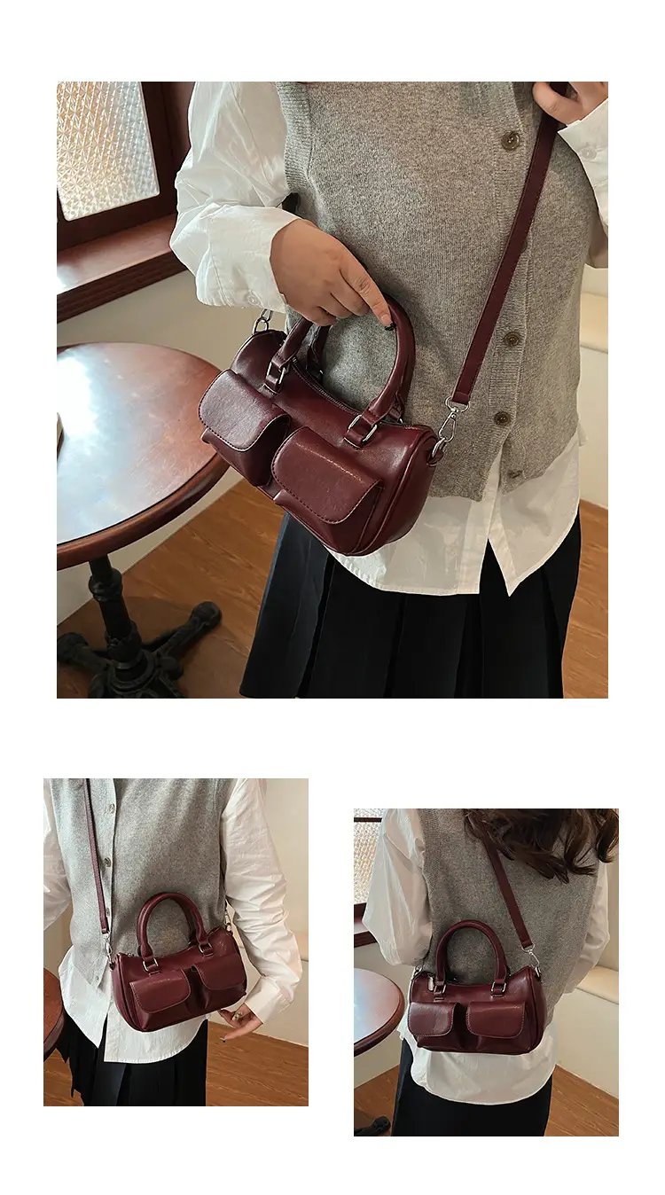 Women's 2025 Retro Shoulder Bag Brown Black Crossbody — feature 14