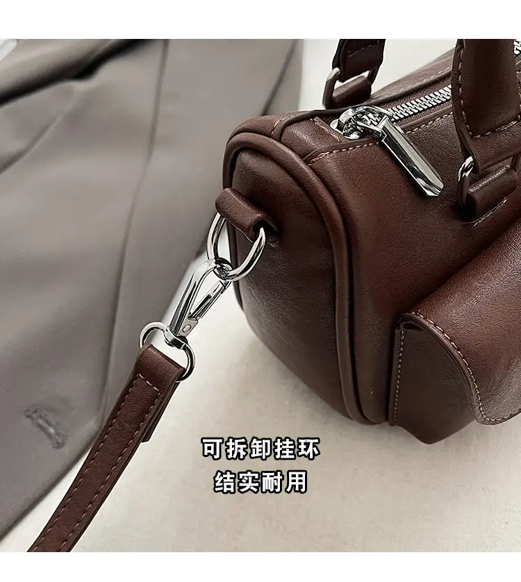 Women's 2025 Retro Shoulder Bag Brown Black Crossbody — feature 5