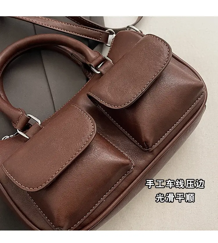 Women's 2025 Retro Shoulder Bag Brown Black Crossbody — feature 7