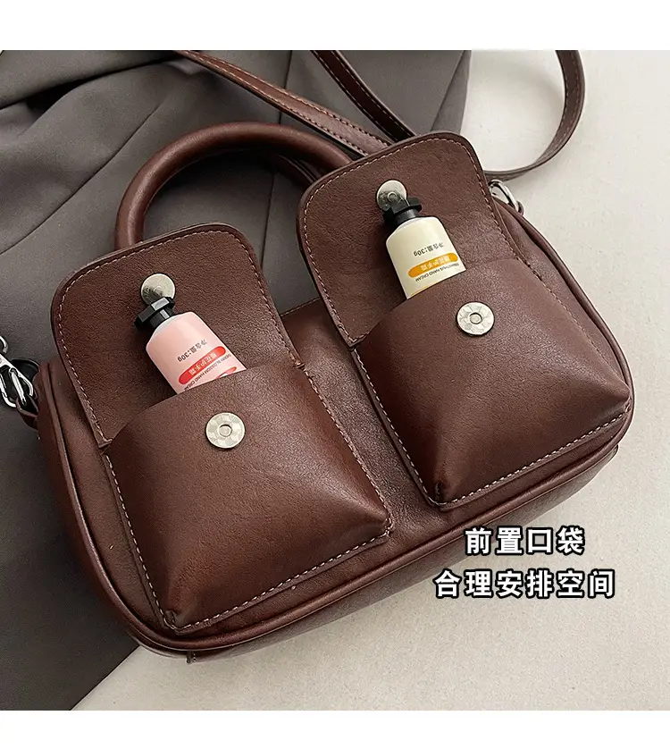 Women's 2025 Retro Shoulder Bag Brown Black Crossbody — feature 9
