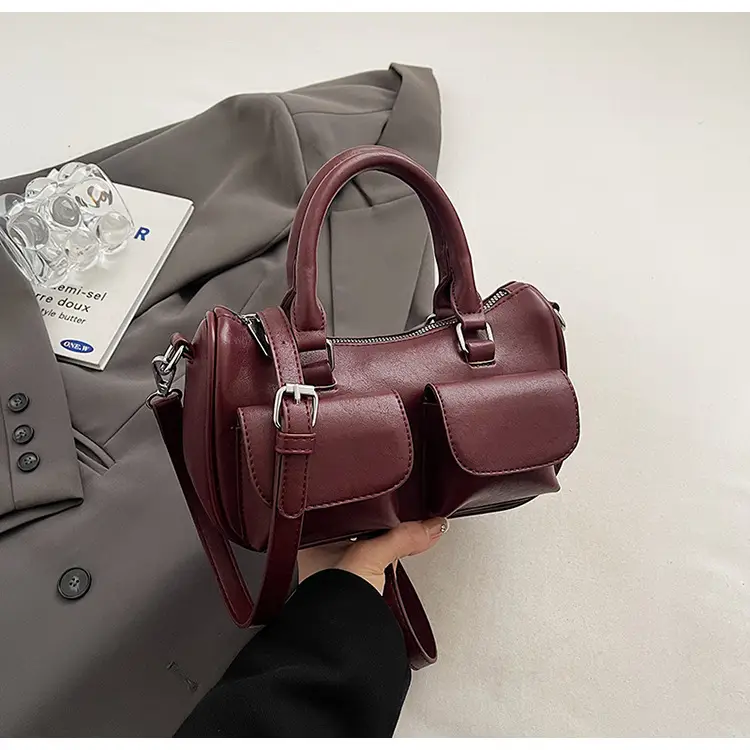 Women's 2025 Retro Shoulder Bag Brown Black Crossbody - Image 2