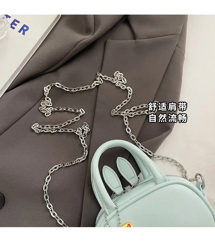 Textured Mini Chain Shoulder Bag Women Black — feature 6