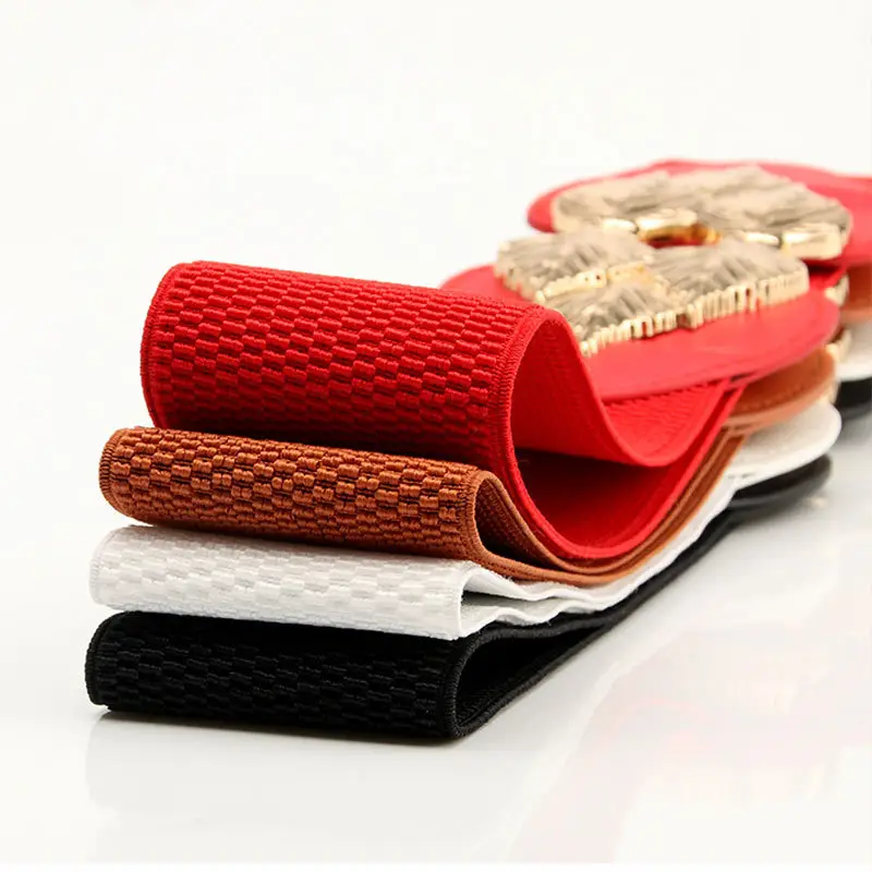 Golden Leaf Elastic Waist Belt for Women