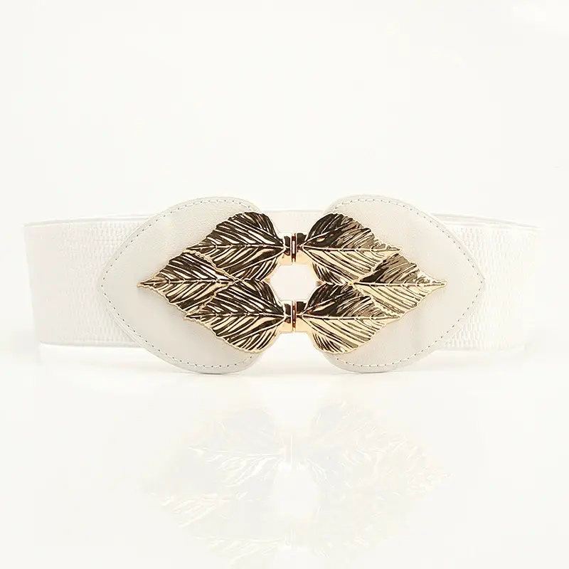 Golden Leaf Elastic Waist Belt for Women