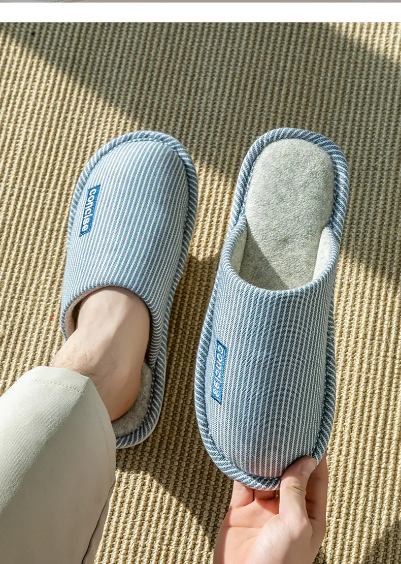 Cotton Slippers Women's Spring and Autumn and Winter Home Indoor Non-slip Couple Home Slippers Warm Winter Fur Plush Men — feature 18