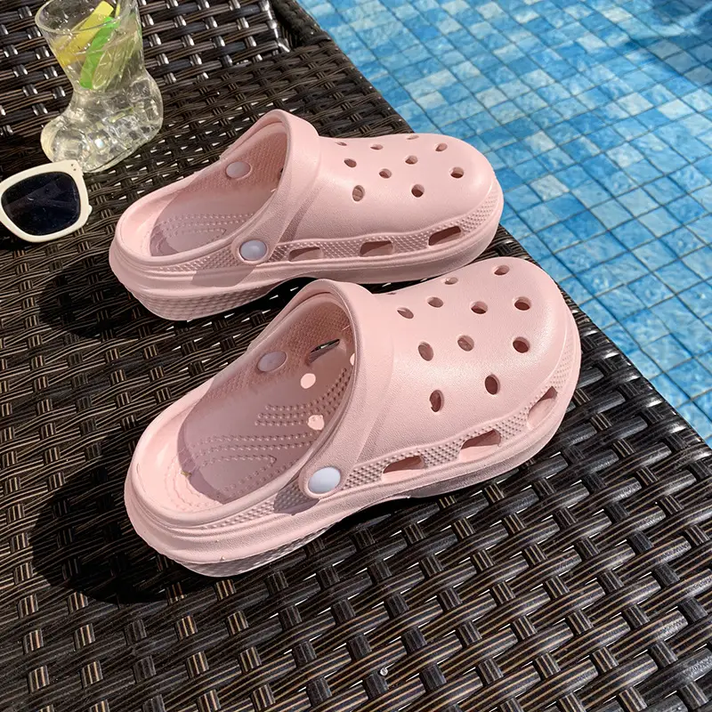 New Style Hole Shoes Women's Summer Outer Wear Breathable Height-Increasing Wear-Resistant Sandals Thick Sole Odor-Resistant Hollow Out-Tramping Feeling Baotou Slippers - Image 6