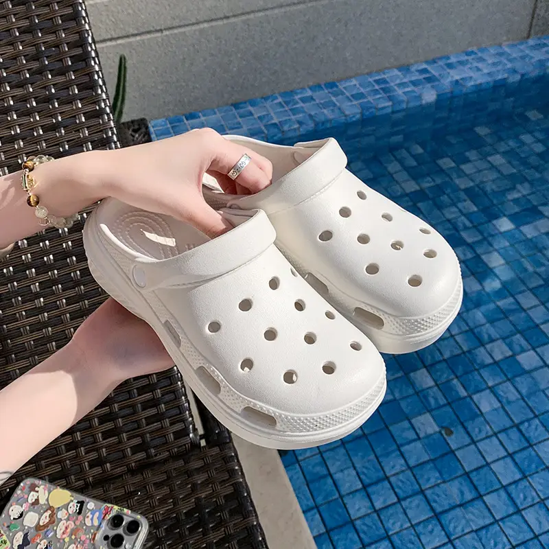 New Style Hole Shoes Women's Summer Outer Wear Breathable Height-Increasing Wear-Resistant Sandals Thick Sole Odor-Resistant Hollow Out-Tramping Feeling Baotou Slippers - Image 7