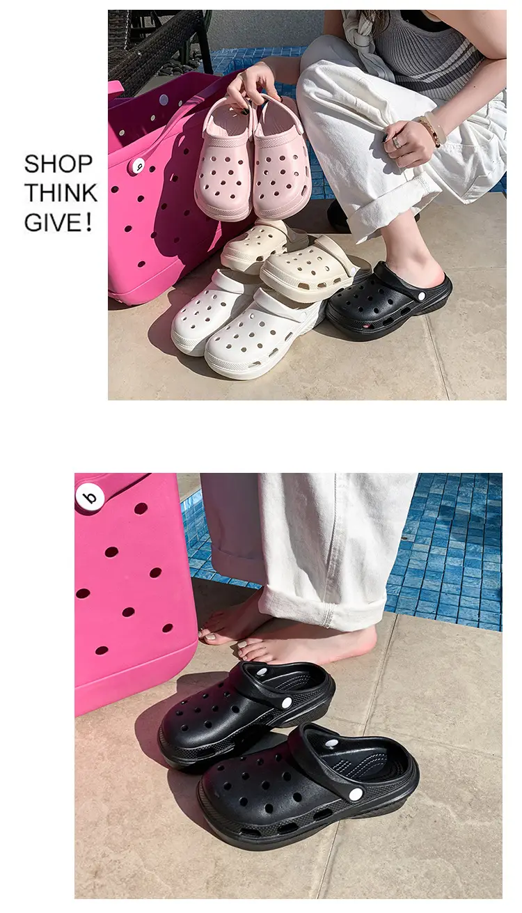 New Style Hole Shoes Women's Summer Outer Wear Breathable Height-Increasing Wear-Resistant Sandals Thick Sole Odor-Resistant Hollow Out-Tramping Feeling Baotou Slippers — feature 12