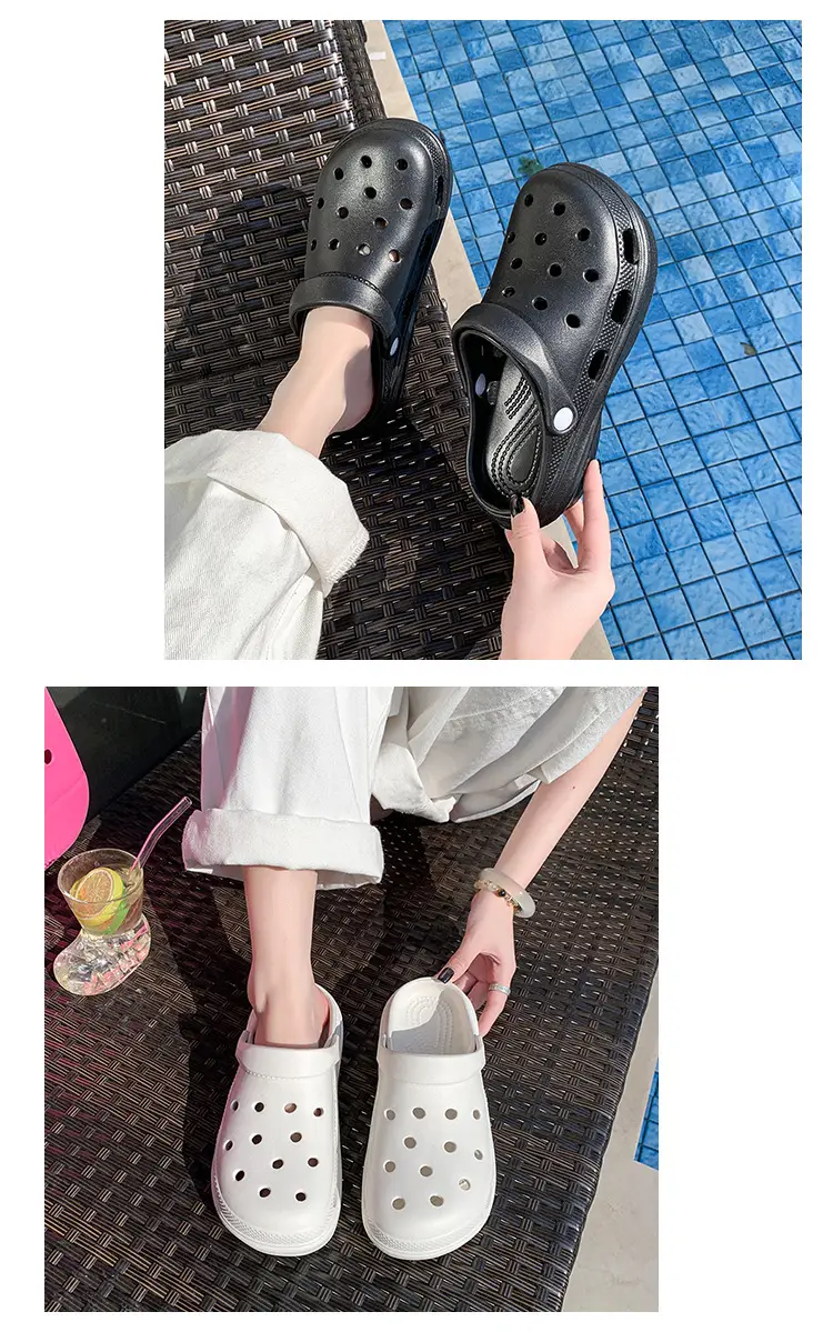 New Style Hole Shoes Women's Summer Outer Wear Breathable Height-Increasing Wear-Resistant Sandals Thick Sole Odor-Resistant Hollow Out-Tramping Feeling Baotou Slippers — feature 14