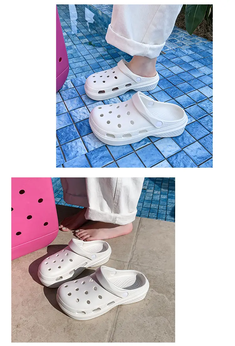 New Style Hole Shoes Women's Summer Outer Wear Breathable Height-Increasing Wear-Resistant Sandals Thick Sole Odor-Resistant Hollow Out-Tramping Feeling Baotou Slippers — feature 18