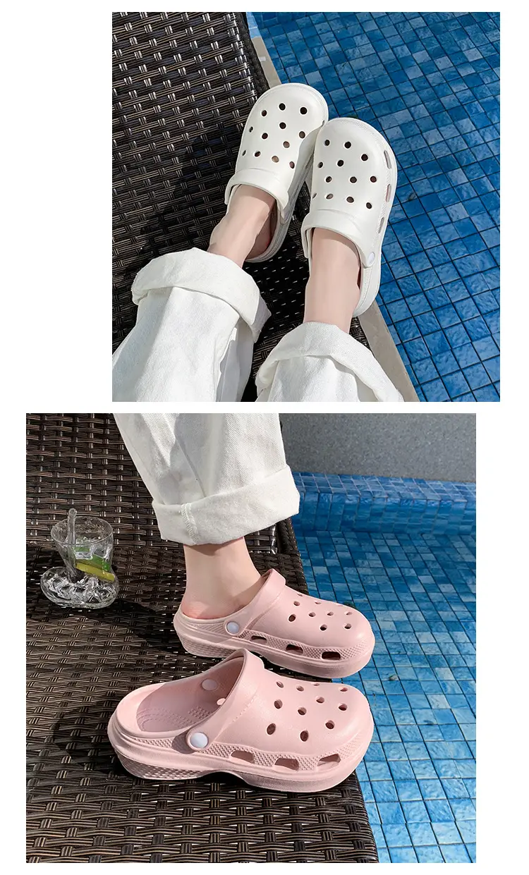 New Style Hole Shoes Women's Summer Outer Wear Breathable Height-Increasing Wear-Resistant Sandals Thick Sole Odor-Resistant Hollow Out-Tramping Feeling Baotou Slippers — feature 19