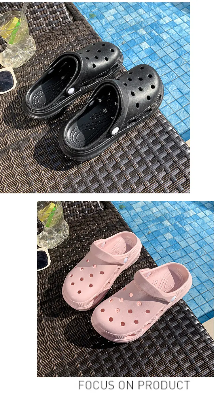 New Style Hole Shoes Women's Summer Outer Wear Breathable Height-Increasing Wear-Resistant Sandals Thick Sole Odor-Resistant Hollow Out-Tramping Feeling Baotou Slippers — feature 26