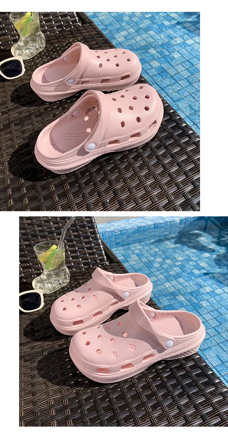 New Style Hole Shoes Women's Summer Outer Wear Breathable Height-Increasing Wear-Resistant Sandals Thick Sole Odor-Resistant Hollow Out-Tramping Feeling Baotou Slippers — feature 27