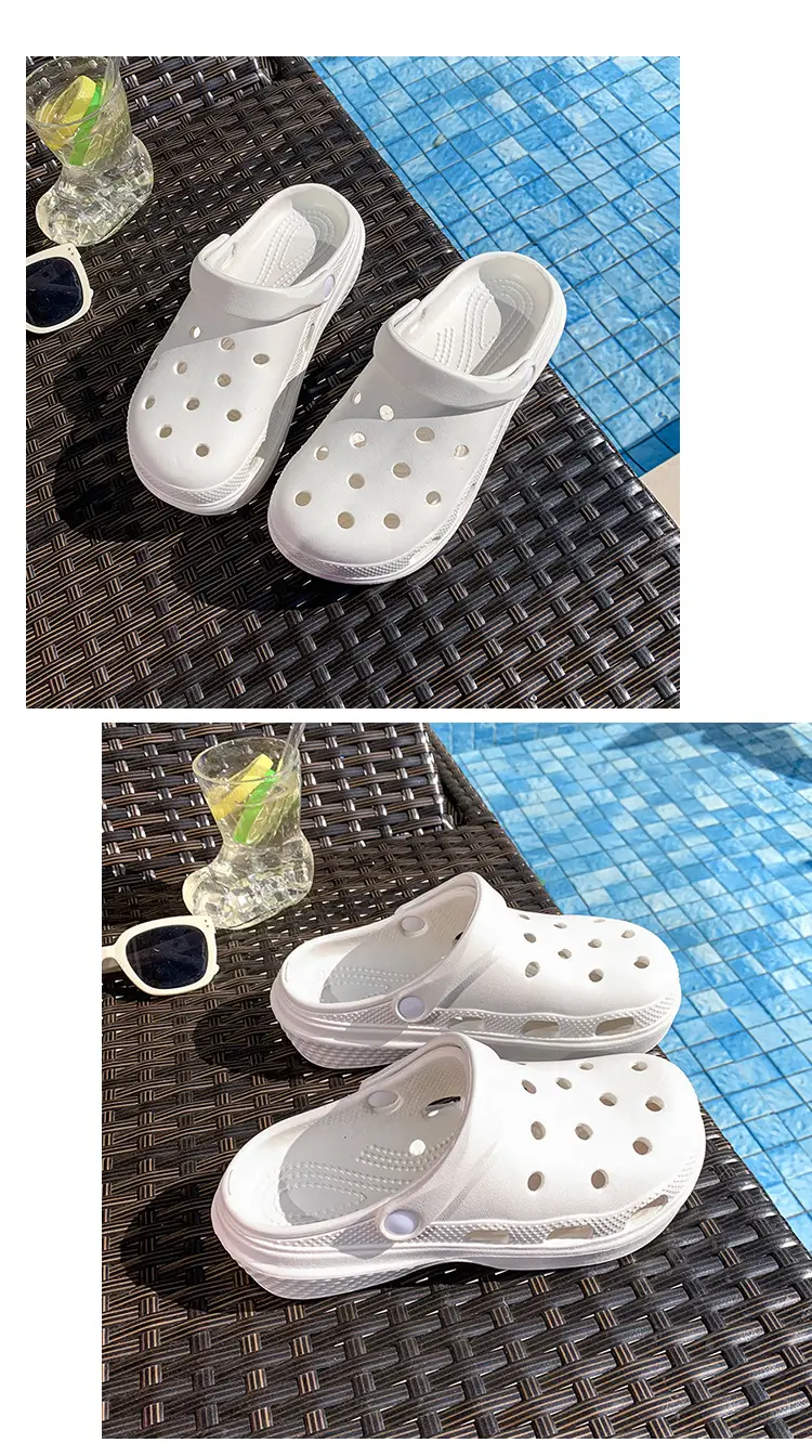 New Style Hole Shoes Women's Summer Outer Wear Breathable Height-Increasing Wear-Resistant Sandals Thick Sole Odor-Resistant Hollow Out-Tramping Feeling Baotou Slippers — feature 28