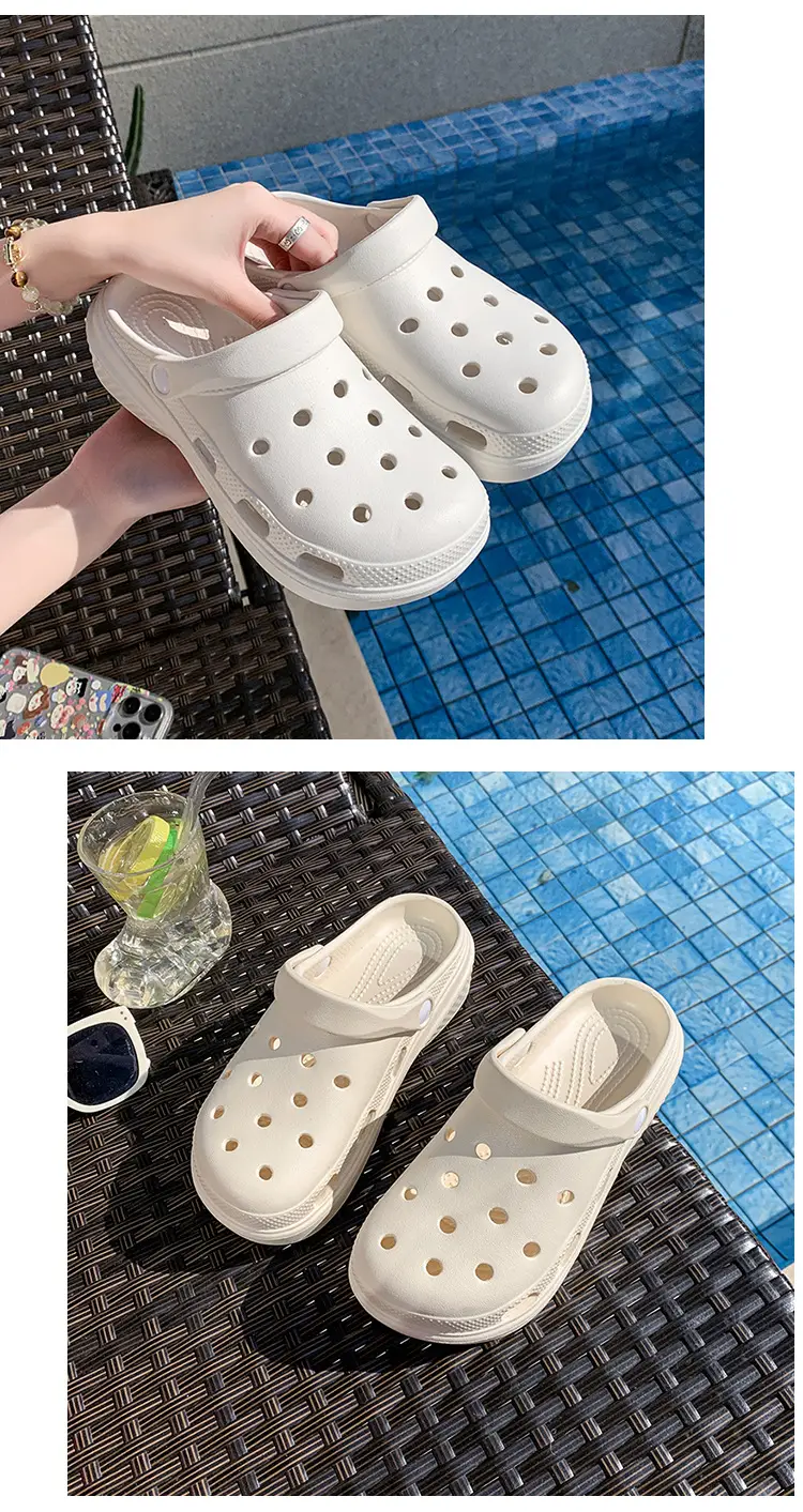 New Style Hole Shoes Women's Summer Outer Wear Breathable Height-Increasing Wear-Resistant Sandals Thick Sole Odor-Resistant Hollow Out-Tramping Feeling Baotou Slippers — feature 29