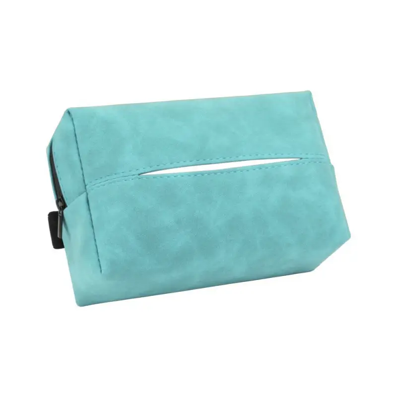 Suede Leather Car Tissue Bag Black Grey - Image 5