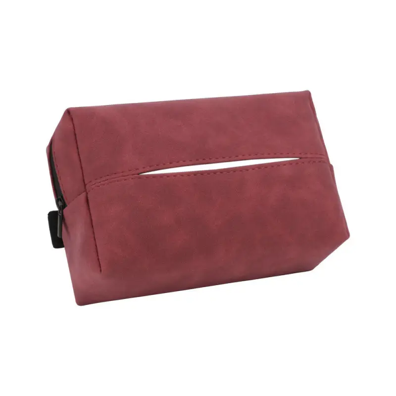 Suede Leather Car Tissue Bag Black Grey - Image 3