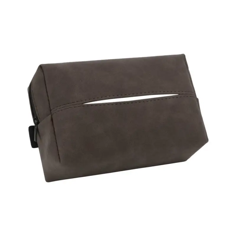 Suede Leather Car Tissue Bag Black Grey - Image 4