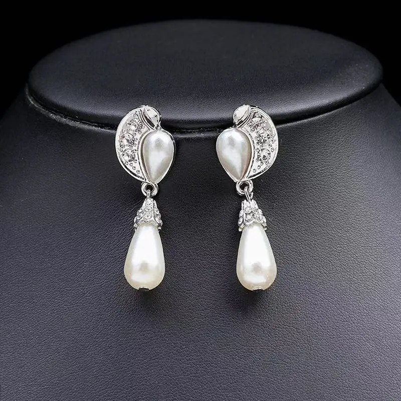 2024 Bridal Jewelry Set Double Pearl Necklace Earrings — feature 1