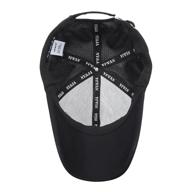 Men's Black Korean Style Baseball Cap with Logo - Image 7