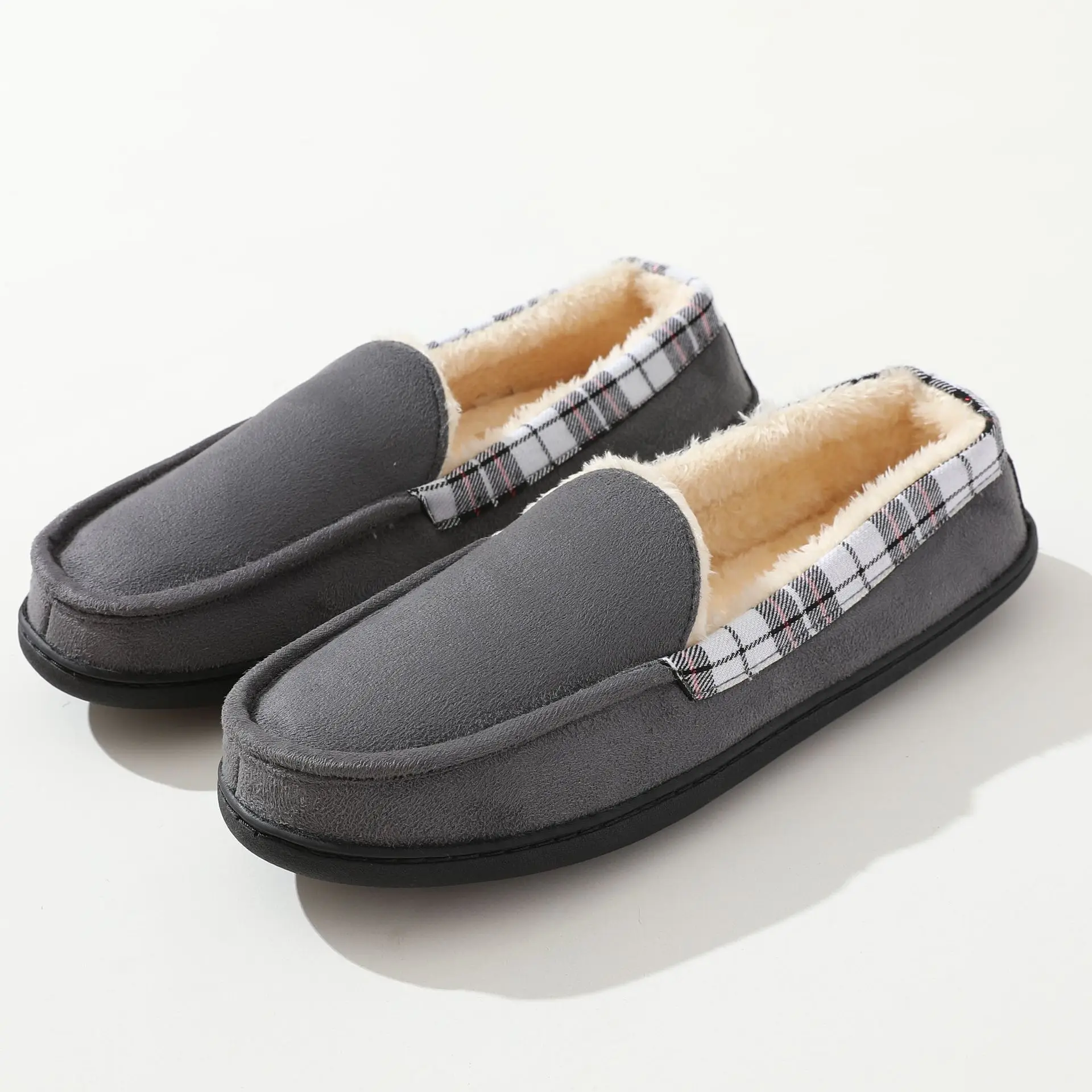 Men's Brown Memory Foam Slipper with Plush Lining
